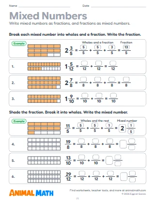 Adding and Subtracting Mixed Numbers