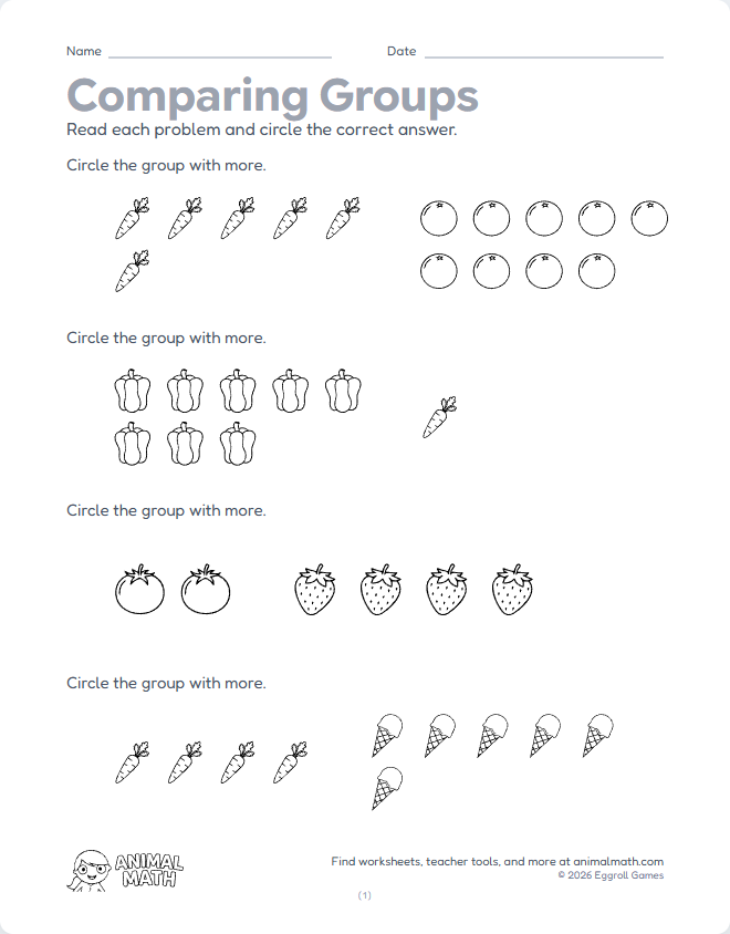 Comparing Groups - More to 10 preview
