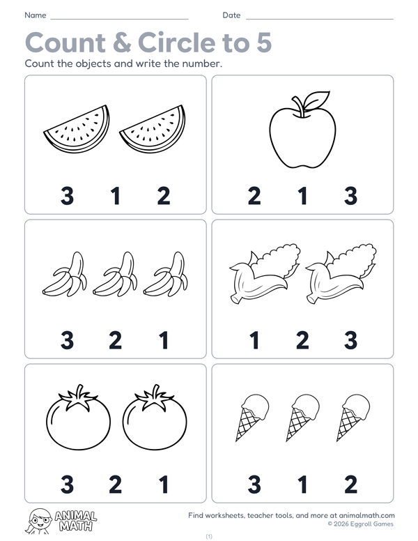 Count & Circle to 5 preview