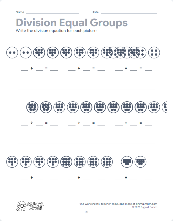 Division Equal Groups to 10 preview