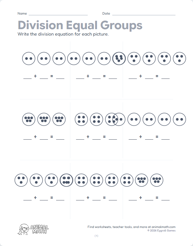 Division Equal Groups to 5 preview