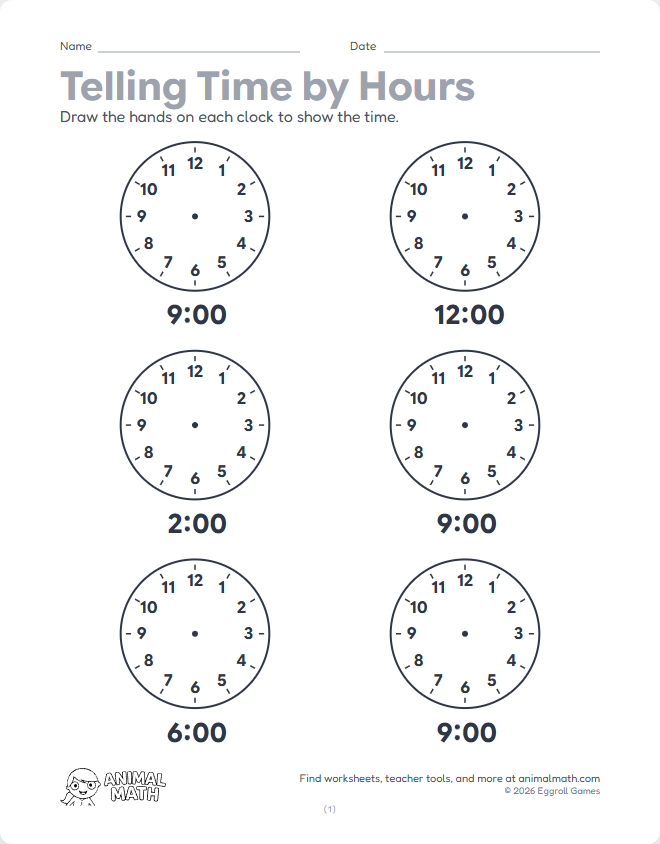 Draw Clock Hands - Hours (Set 2) preview