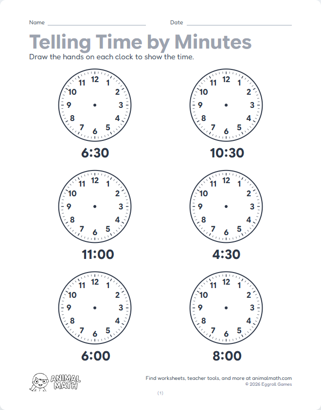 Draw Clock Hands - Minutes (Set 2) preview