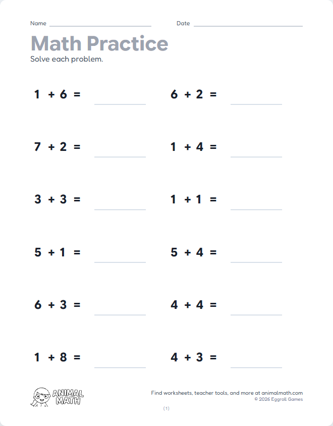 Horizontal Addition to 10 preview