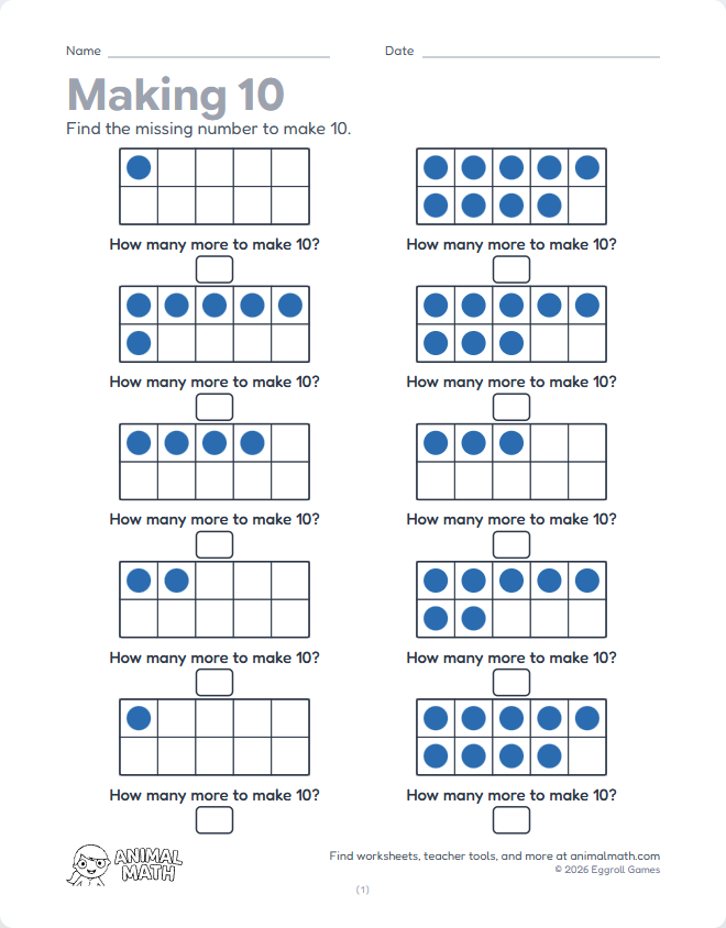 Making 10 - Ten Frames preview