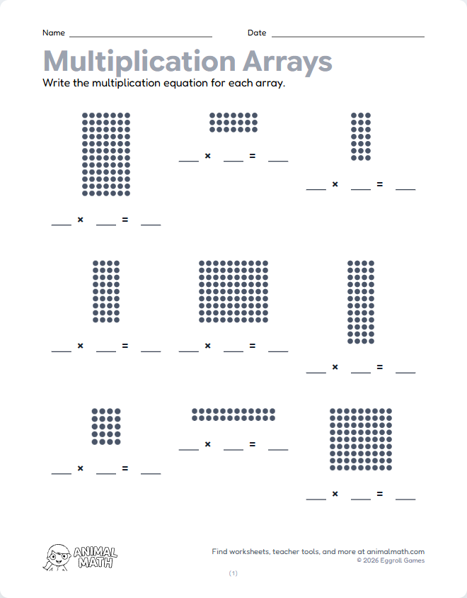 Multiplication Arrays to 12 preview