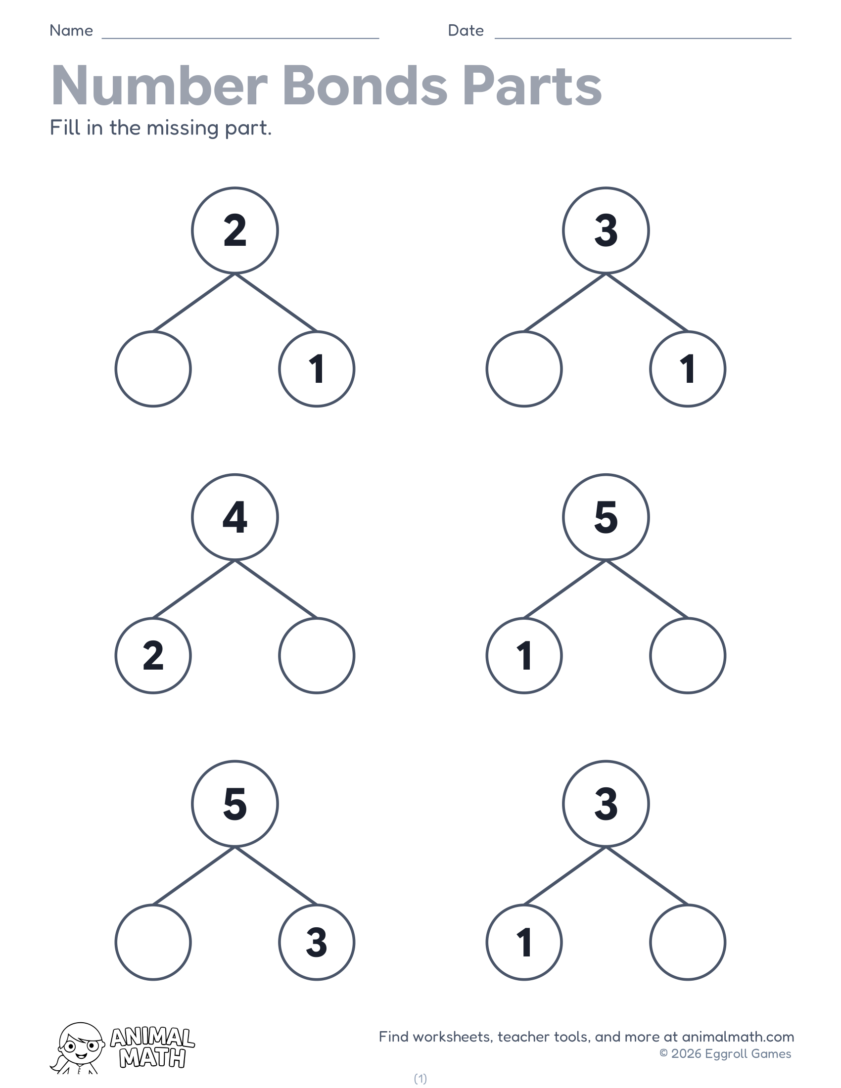 Number Bonds to 5 preview