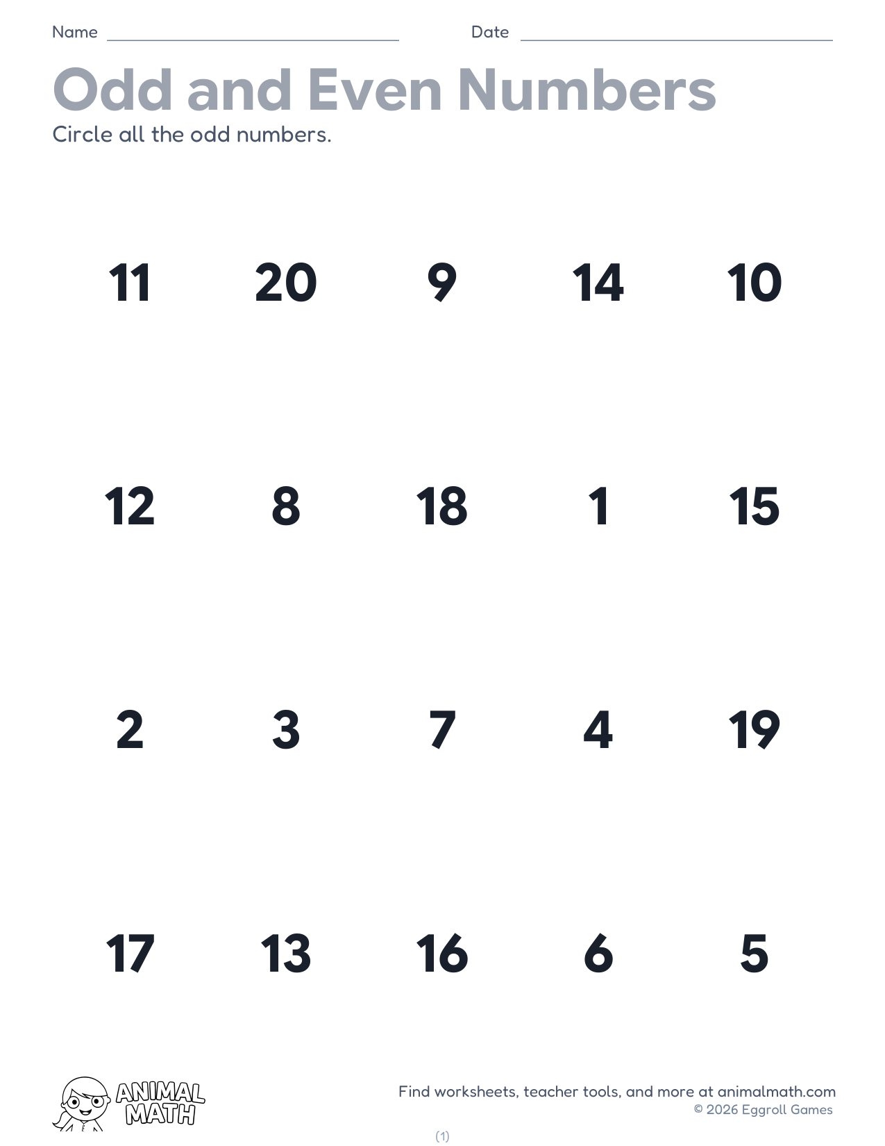 Odd & Even: Circle the Number preview