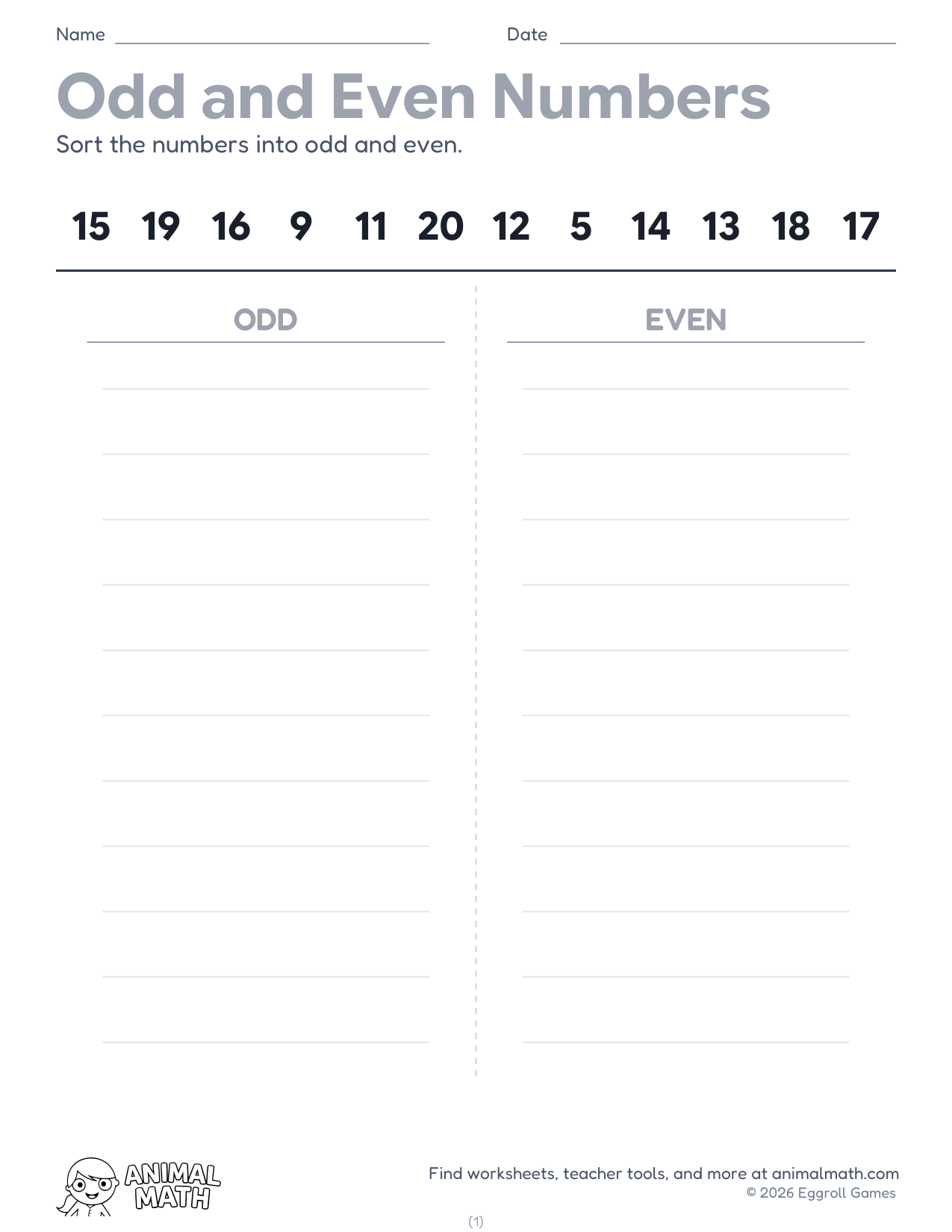 Odd & Even: Sort into Columns preview