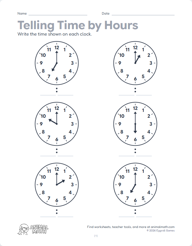 Read the Clock - Hours preview