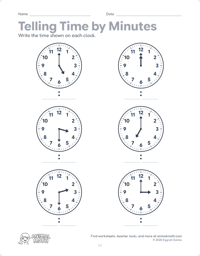 Read the Clock - Minutes (Set 2) preview