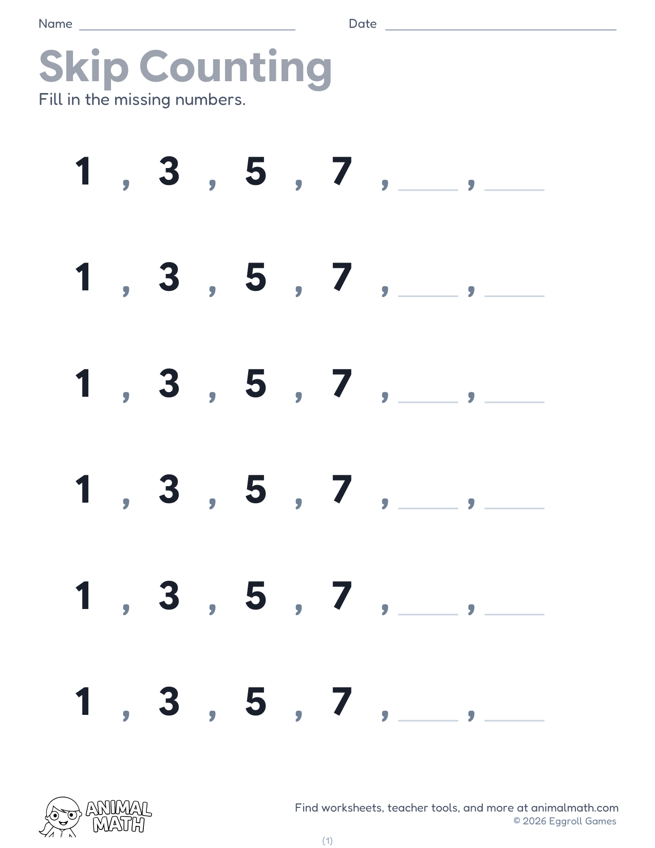 Skip Counting by 2s preview