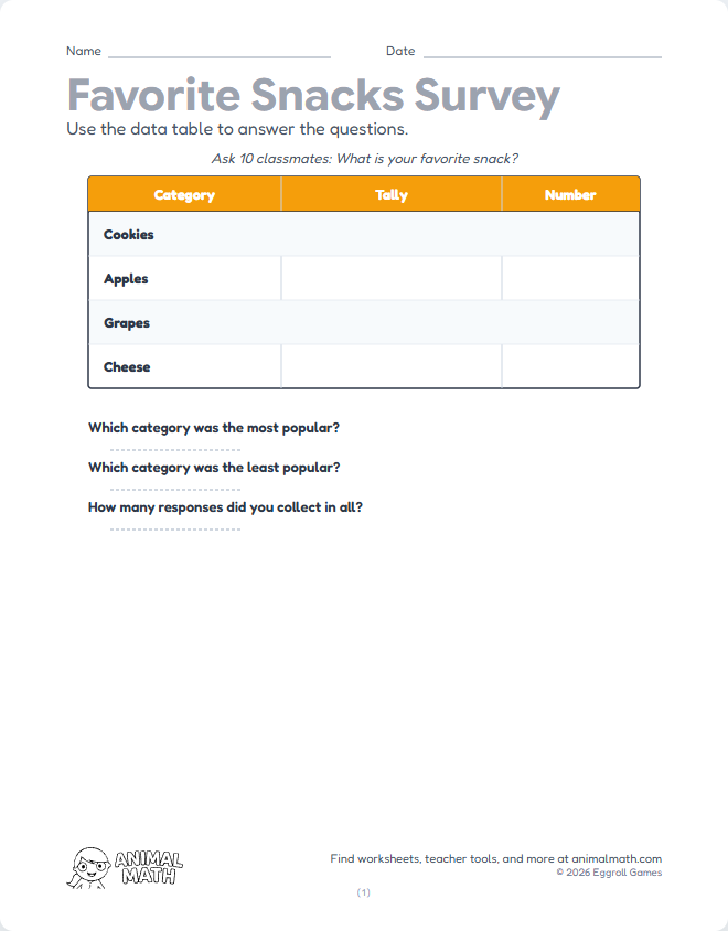 Survey - Collect Data (Snacks) preview