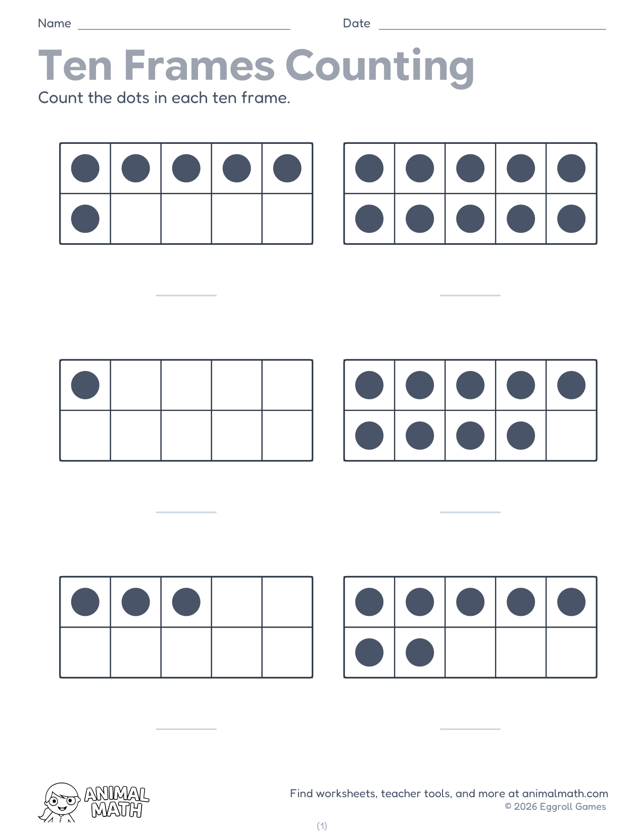 Ten Frames Counting to 10 preview
