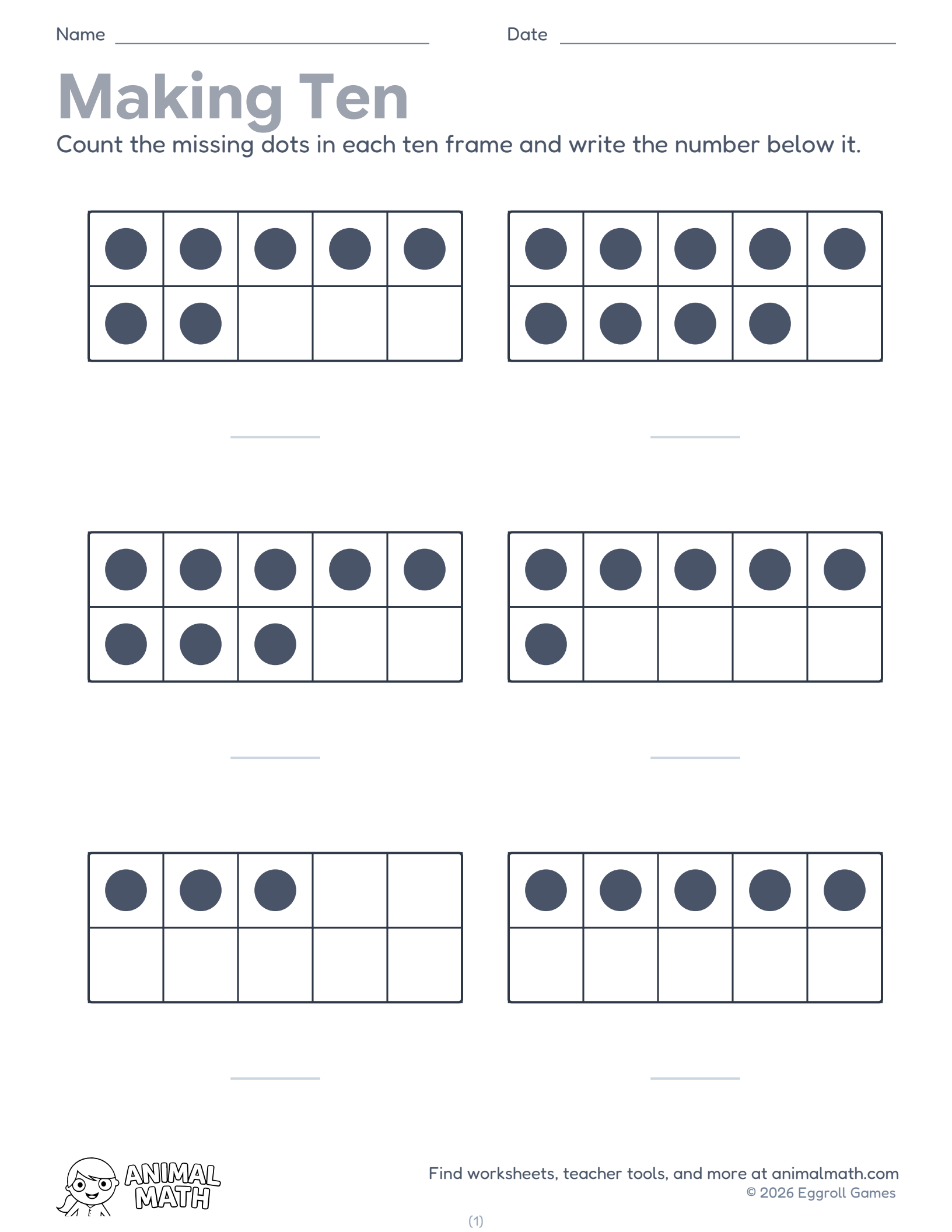 Making Tens with Ten Frames preview