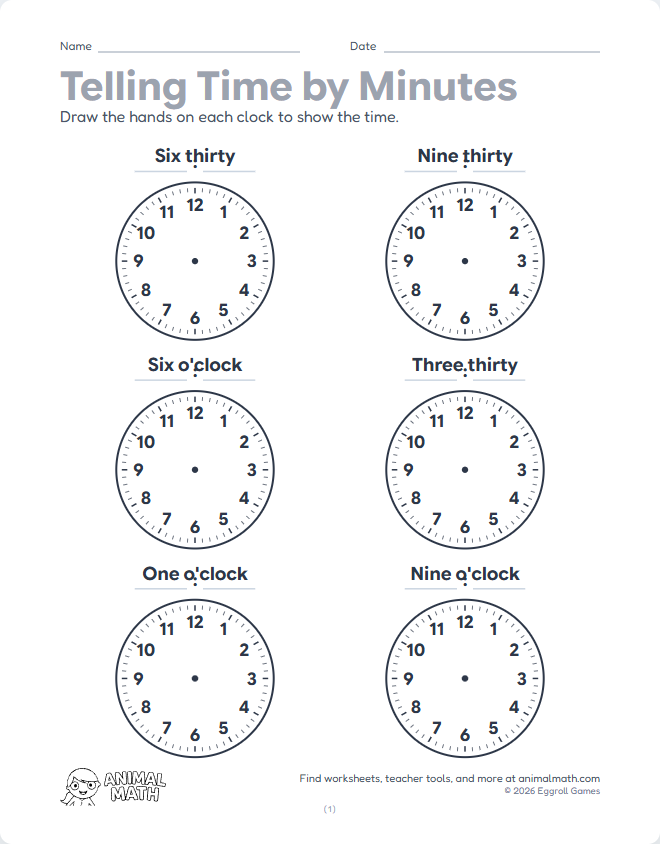 Words to Clock - Minutes (Set 2) preview